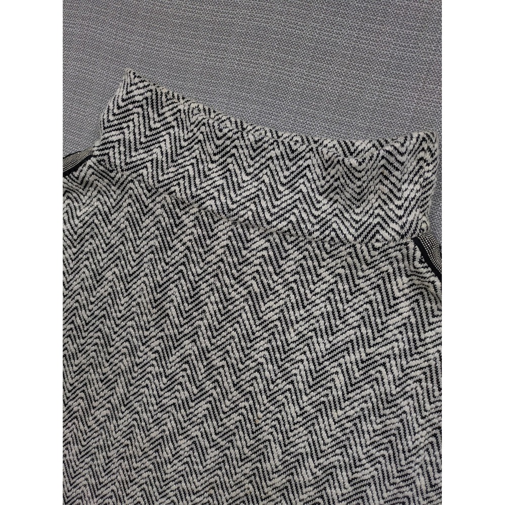 Zenergy By Chico's Sweater Womens 1 Gray Herringbone Mock Neck Short Sleeve Knit